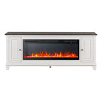 417 80in Fireplace Console FIRE-BOX-417-80FTS in Brown