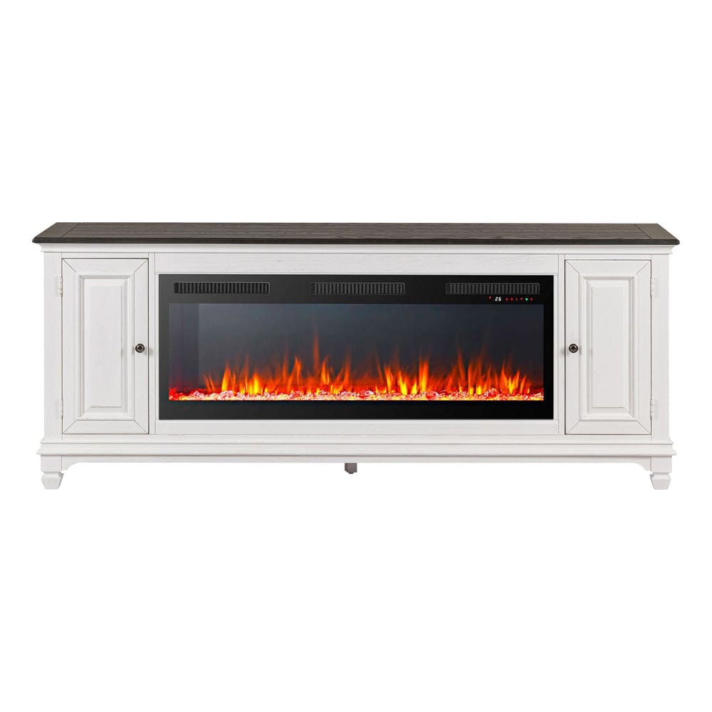 417 80in Fireplace Console FIRE-BOX-417-80FTS in Brown