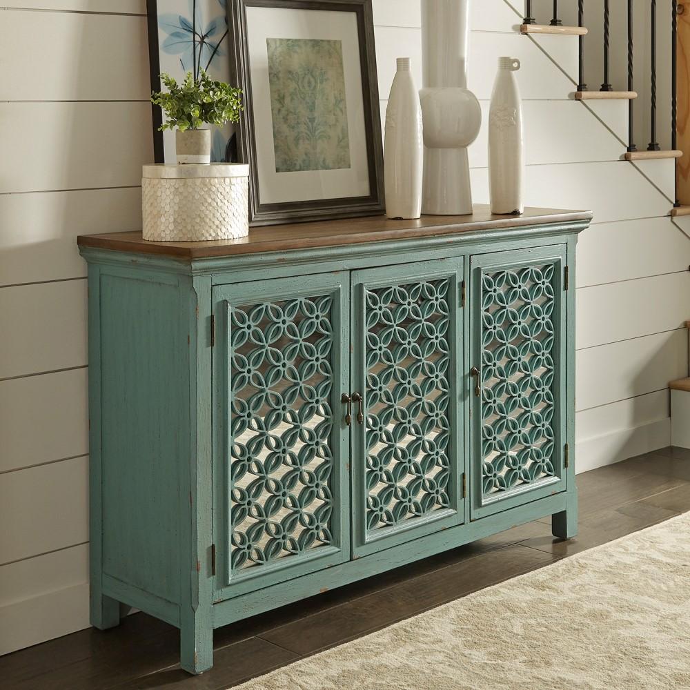 Kensington 3 Door Accent Cabinet 2011-AC5636 in Turquoise