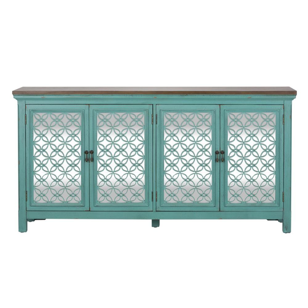 Kensington 4 Door Accent Cabinet 2011-AC7236 in Turquoise