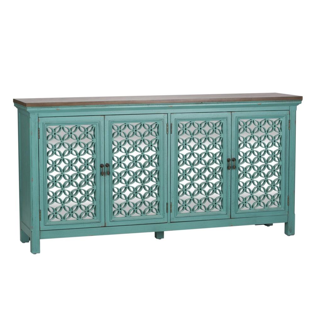 Kensington 4 Door Accent Cabinet 2011-AC7236 in Turquoise