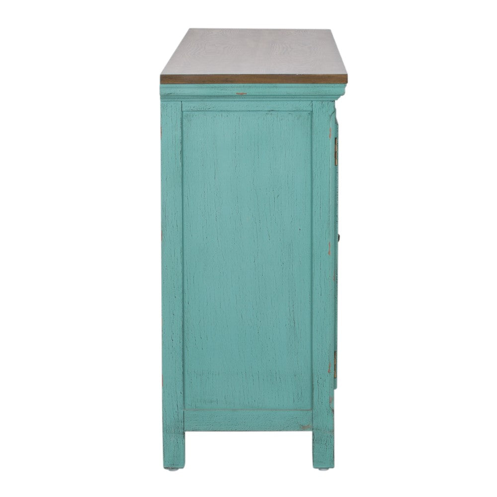 Kensington 4 Door Accent Cabinet 2011-AC7236 in Turquoise