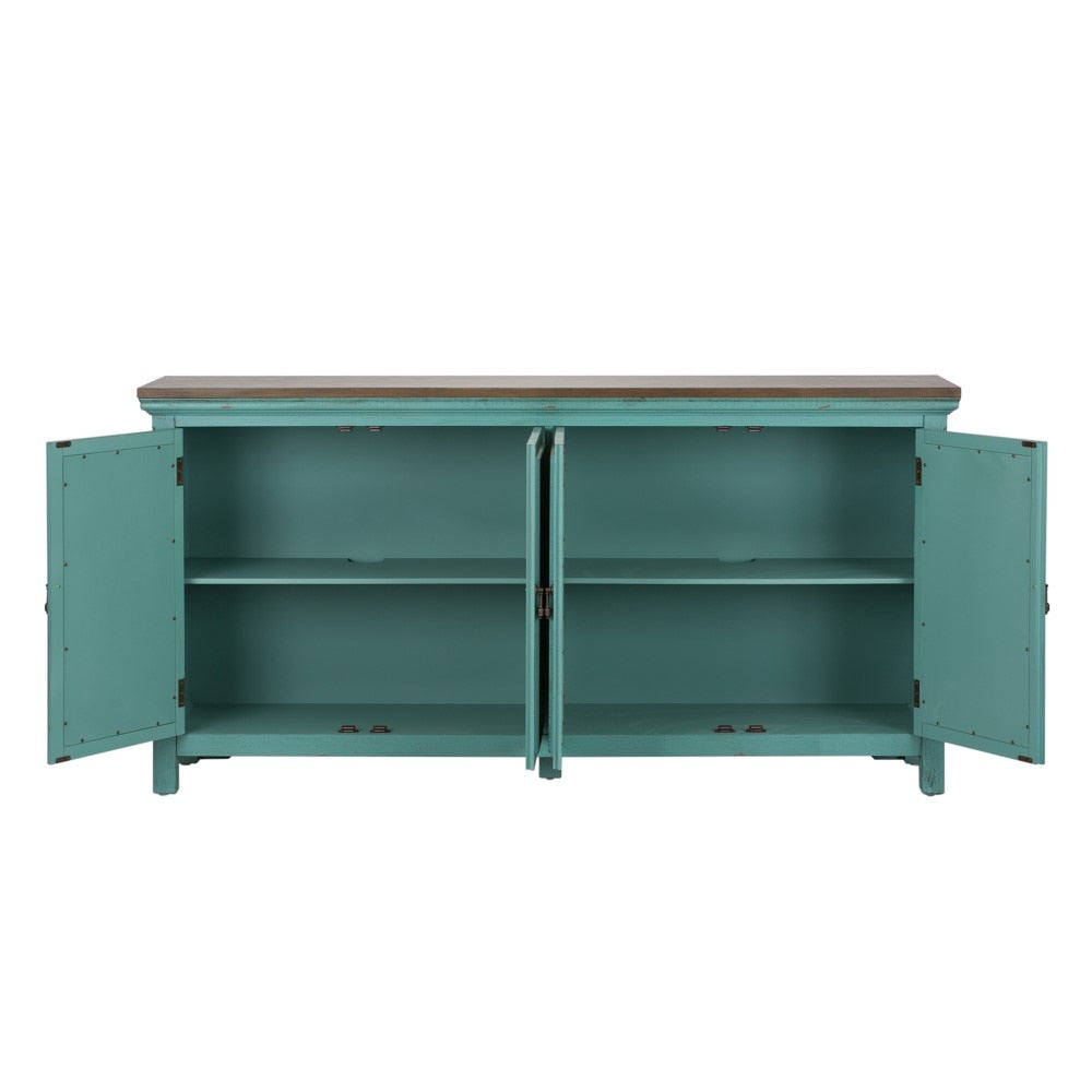 Kensington 4 Door Accent Cabinet 2011-AC7236 in Turquoise