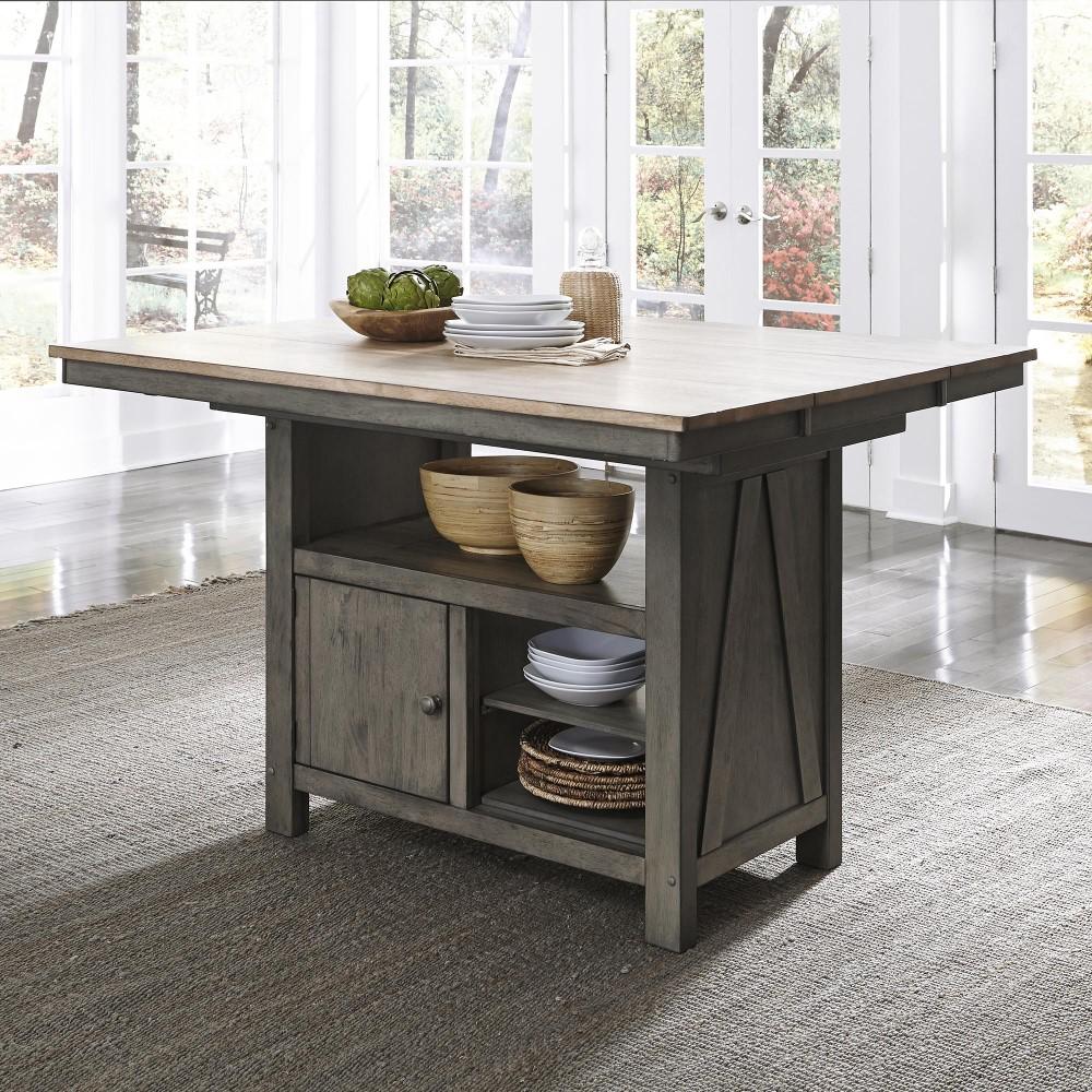 Lindsey Farm Kitchen Island 62-CD-GTS in Gray and Sandstone