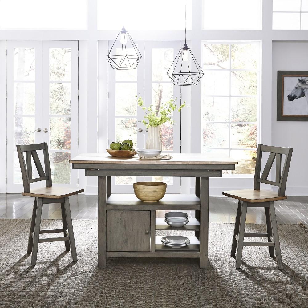 Lindsey Farm Kitchen Island 62-CD-GTS in Gray and Sandstone