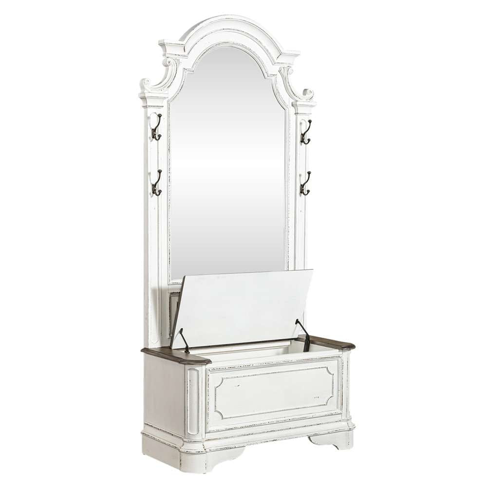 Magnolia Manor 2 Piece Hall Tree Set 244-OT-2PCS in Antique White