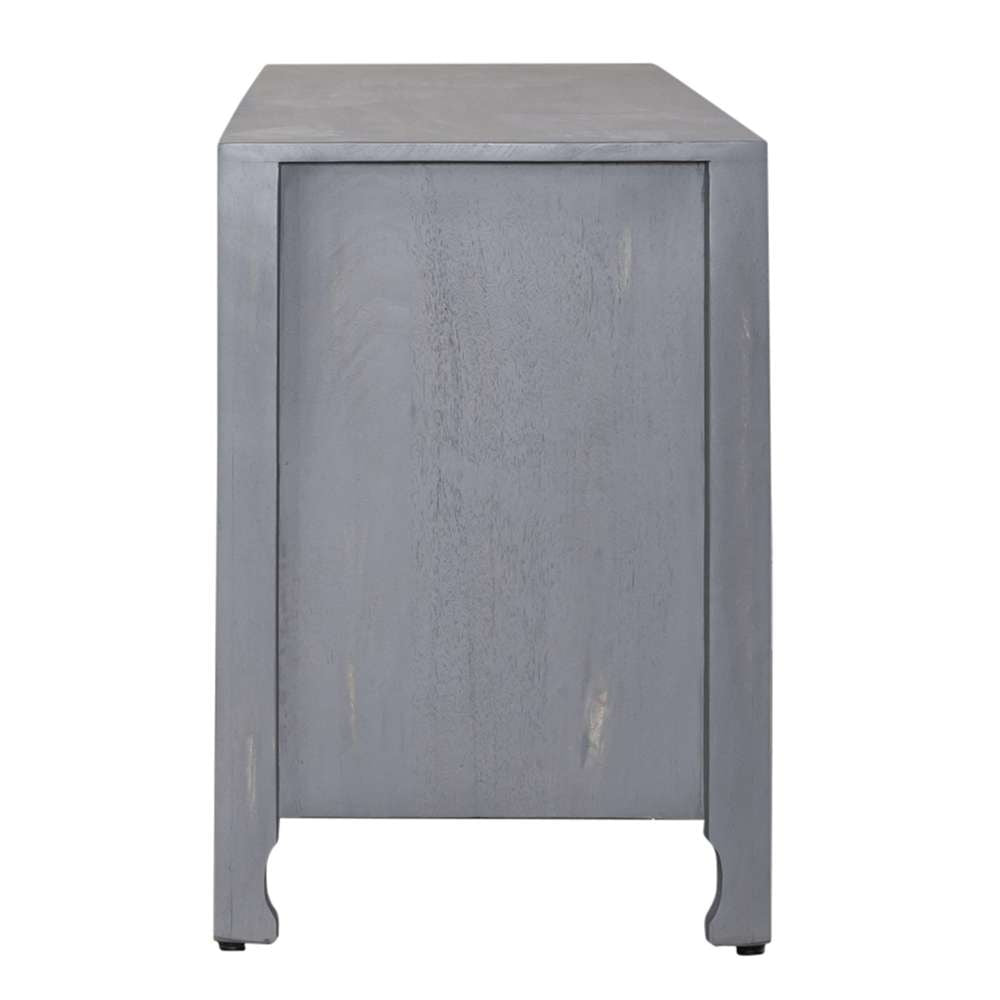 Marisol 65-Inch 3 Door Accent TV Stand 2077-AC6526 in Weathered Honey / Soft Wash Gray