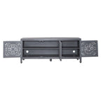 Marisol 65-Inch 3 Door Accent TV Stand 2077-AC6526 in Weathered Honey / Soft Wash Gray