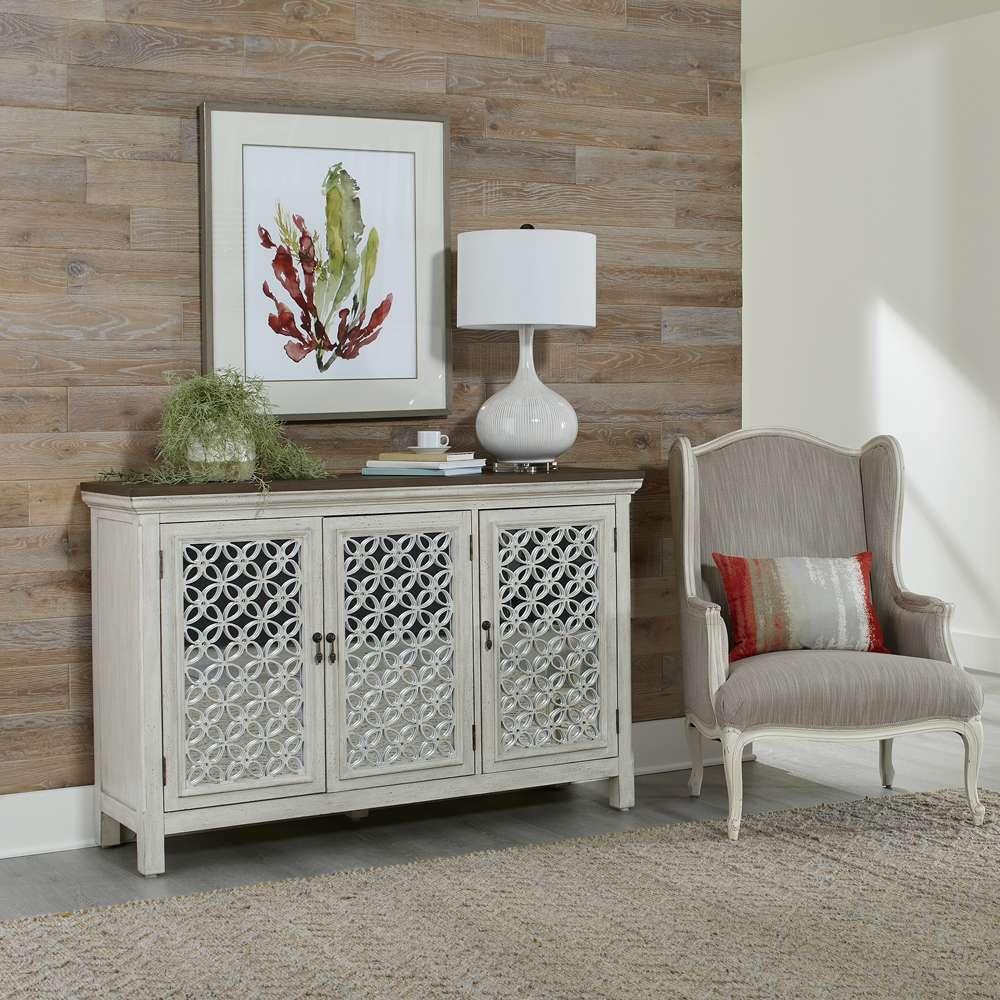 Westridge 3 Door Accent Cabinet 2012W-AC5636 in Wire Brushed Gray and White