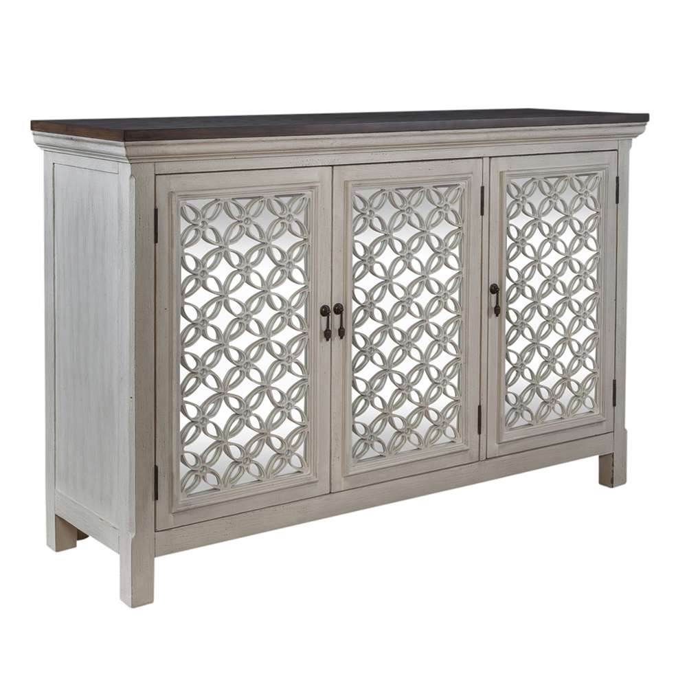 Westridge 3 Door Accent Cabinet 2012W-AC5636 in Wire Brushed Gray and White