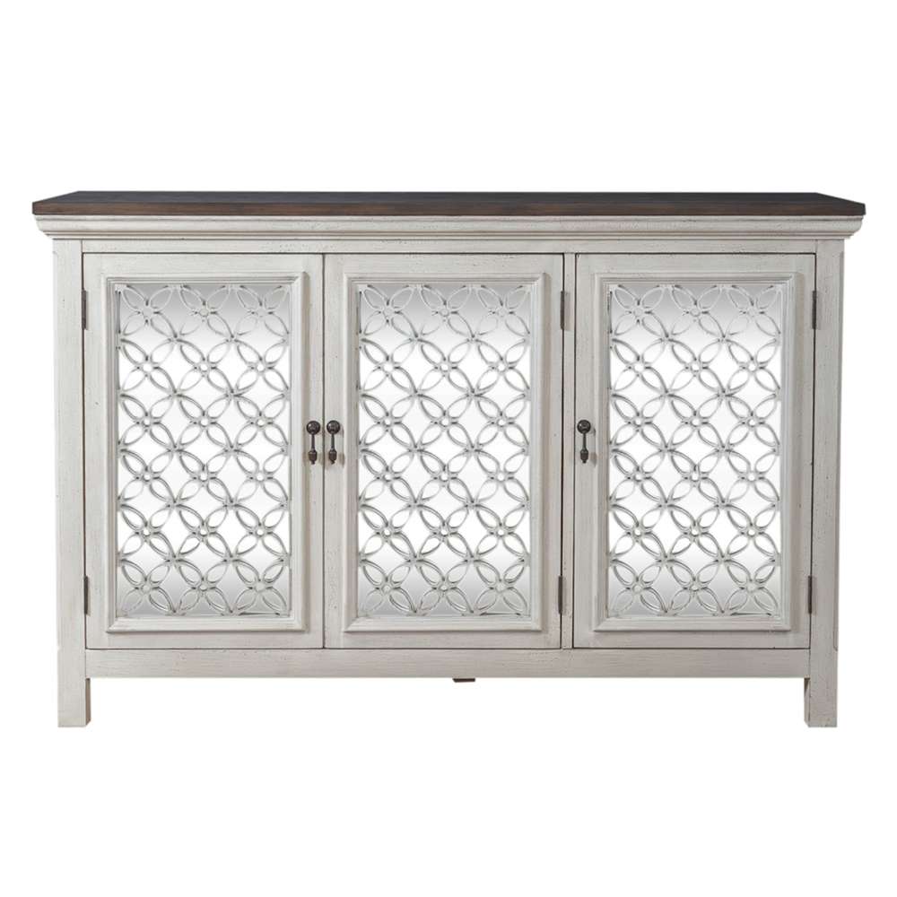 Westridge 3 Door Accent Cabinet 2012W-AC5636 in Wire Brushed Gray and White