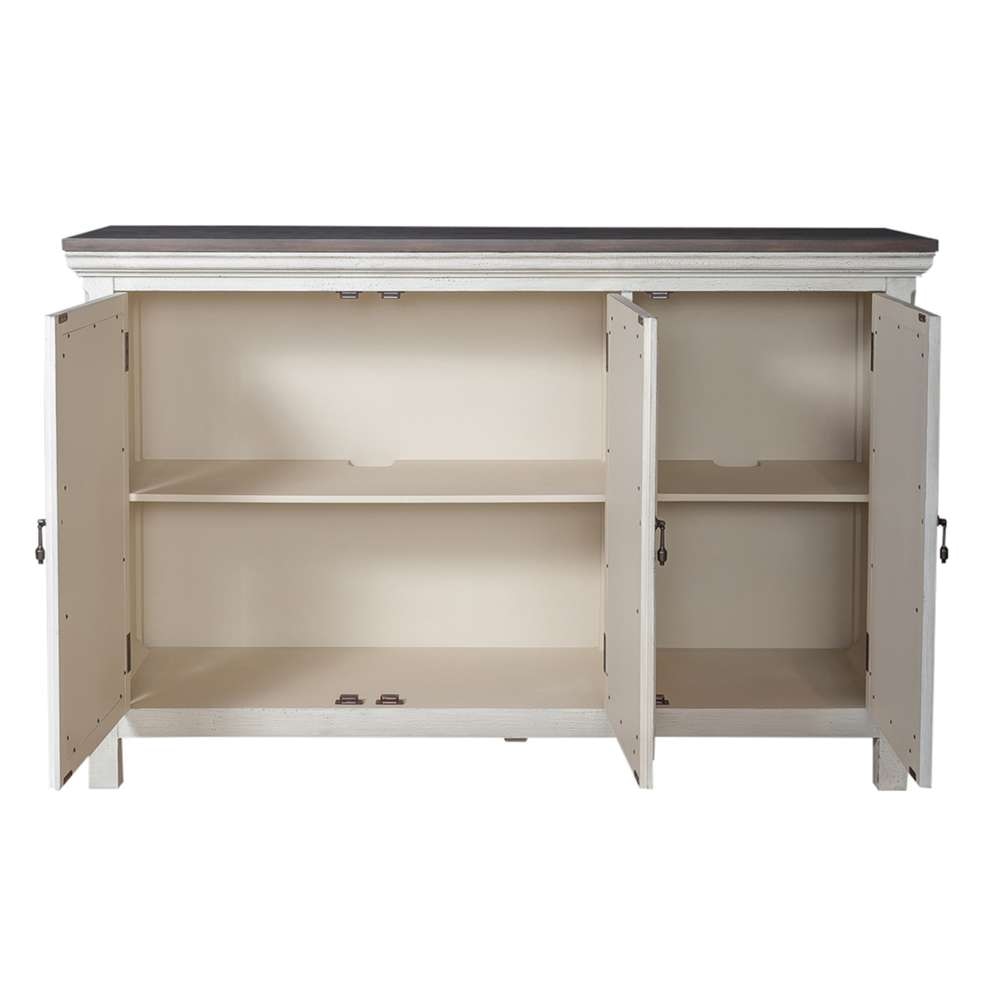 Westridge 3 Door Accent Cabinet 2012W-AC5636 in Wire Brushed Gray and White