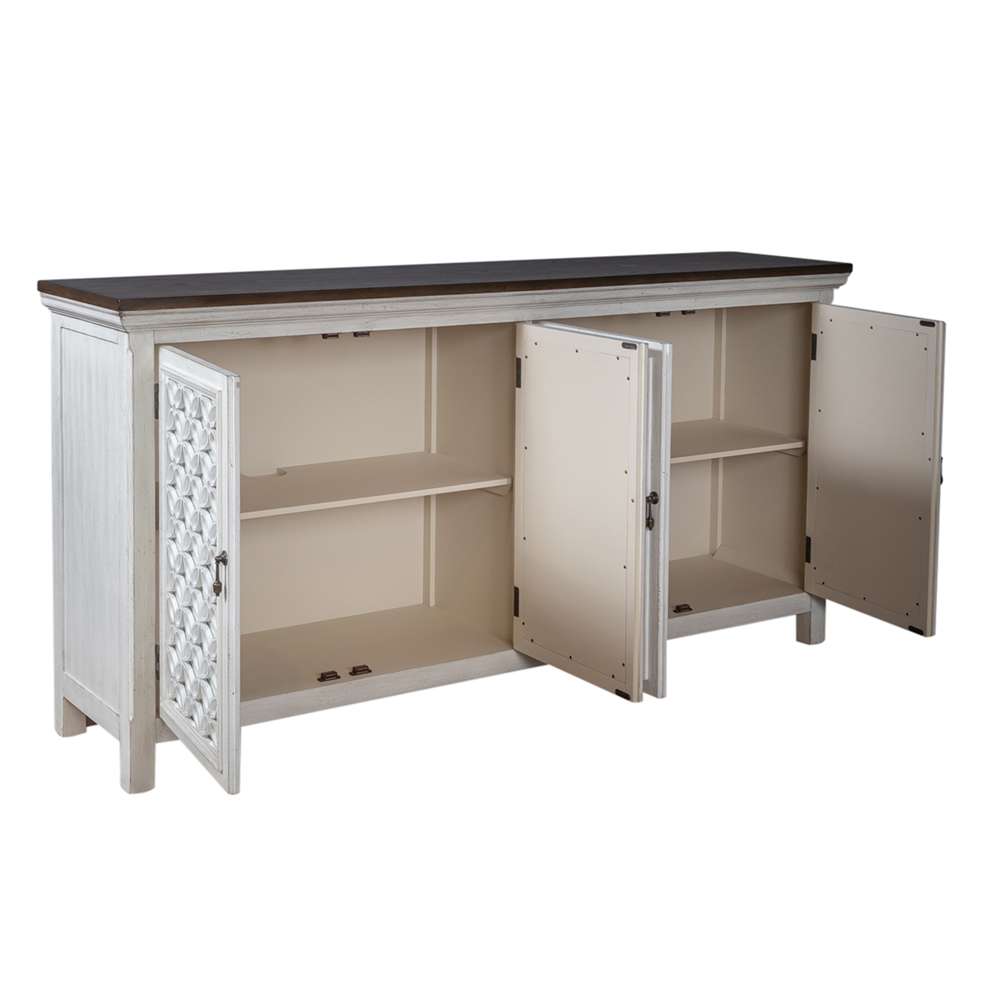 Westridge 3 Door Accent Cabinet 2012W-AC5636 in Wire Brushed Gray and White