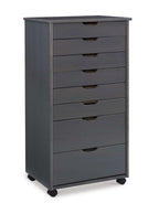 Cary Eight Drawer Rolling Storage Cart CT42GRY01 in Grey