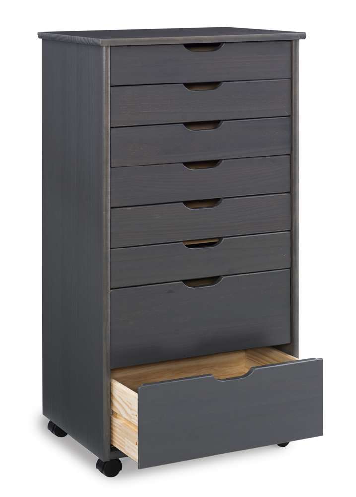Cary Eight Drawer Rolling Storage Cart CT42GRY01 in Grey