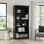Abby Modern Wood Open Bookcase in Black IMAY3278B