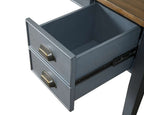 Martin Furniture Soho Farmhouse Half Pedestal Executive Desk in Blue
