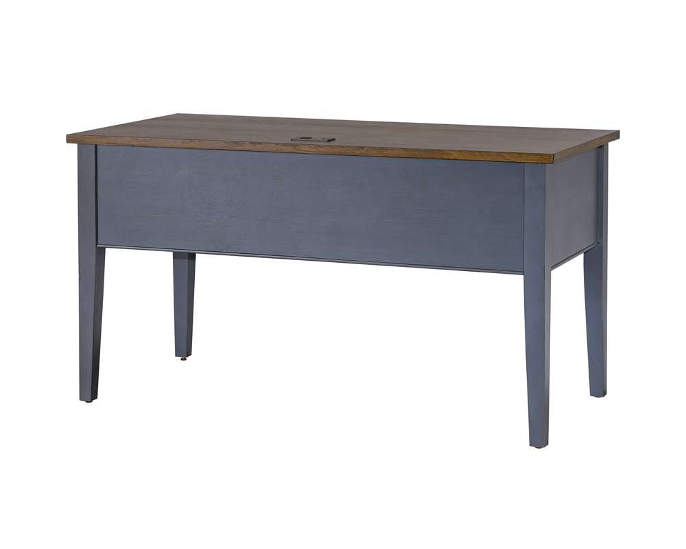 Martin Furniture Soho Farmhouse Half Pedestal Executive Desk in Blue