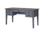Martin Furniture Soho Farmhouse Half Pedestal Executive Desk in Blue