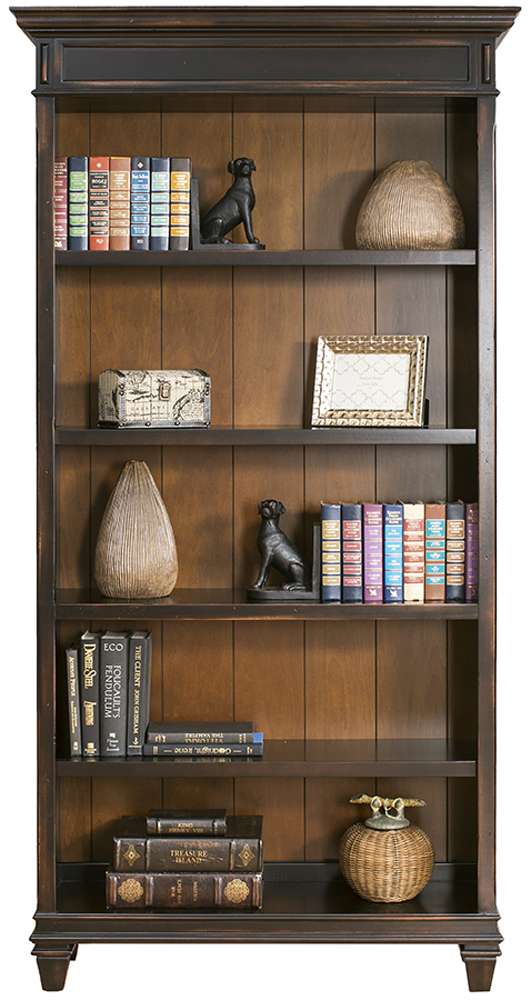 Hartford Open Wood Bookcase in Black IMHF4078