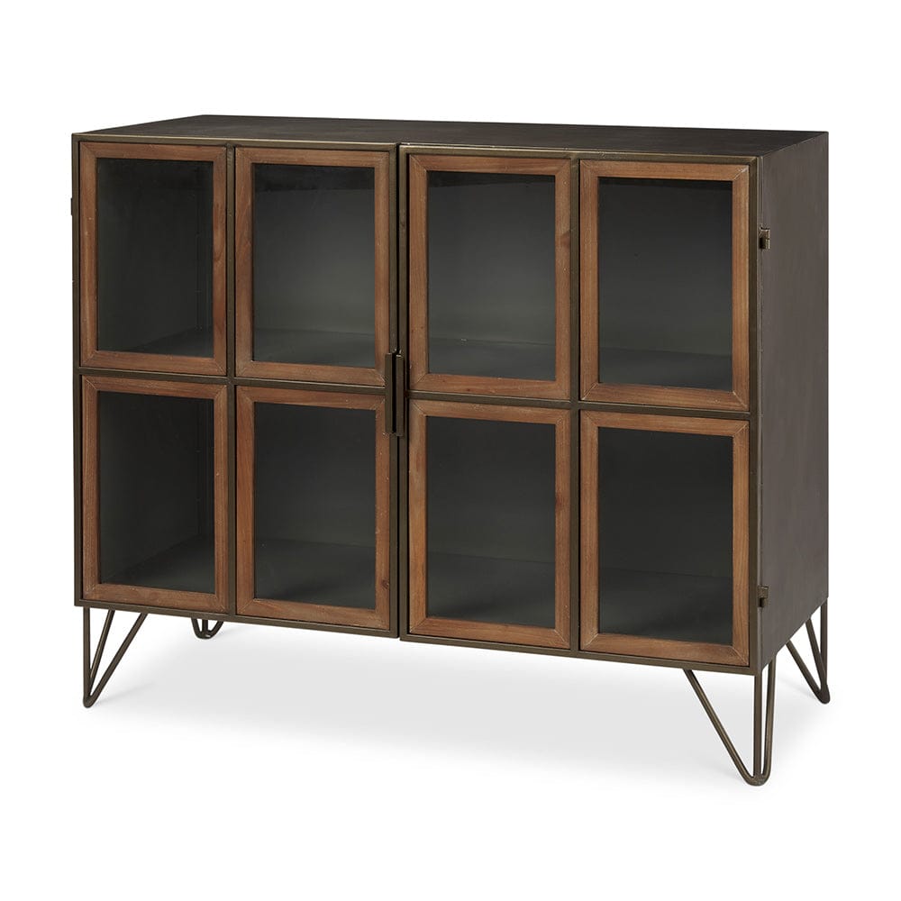 Pandora 2 Door Accent Cabinet 69916 in Dark Brass / Red Wood