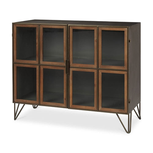 Pandora 2 Door Accent Cabinet 69916 in Dark Brass / Red Wood