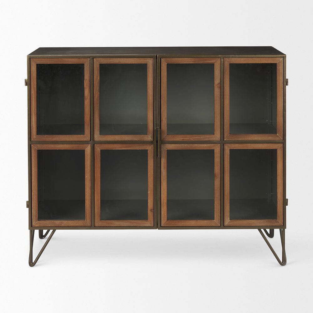 Pandora 2 Door Accent Cabinet 69916 in Dark Brass / Red Wood