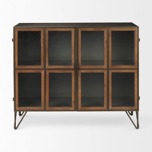 Pandora 2 Door Accent Cabinet 69916 in Dark Brass / Red Wood