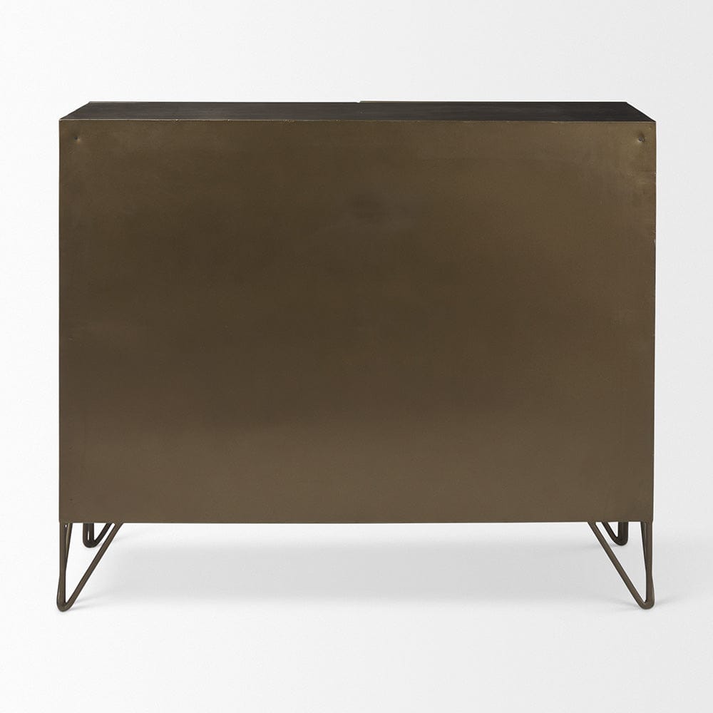 Pandora 2 Door Accent Cabinet 69916 in Dark Brass / Red Wood