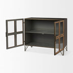 Pandora 2 Door Accent Cabinet 69916 in Dark Brass / Red Wood