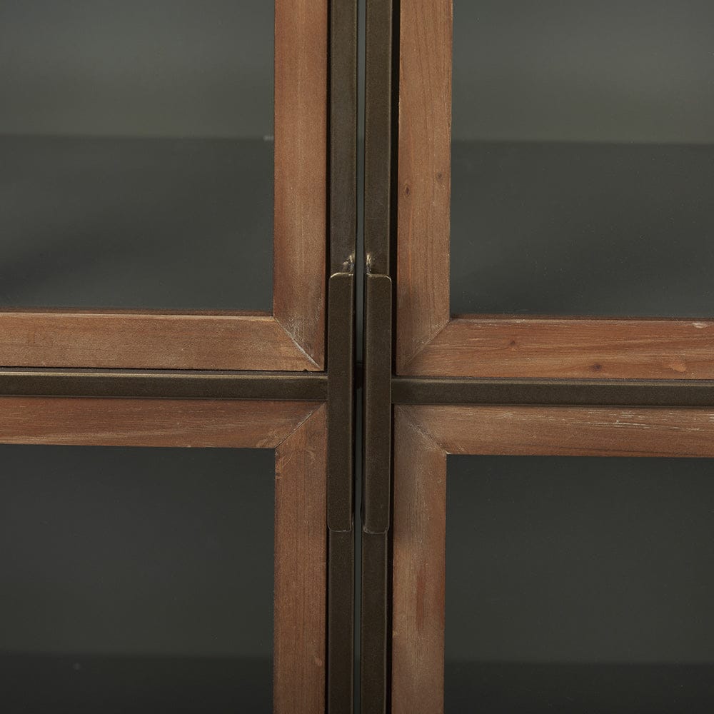 Pandora 2 Door Accent Cabinet 69916 in Dark Brass / Red Wood