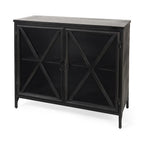 Poppy III Accent Cabinet with Glass Doors 69129 in Black