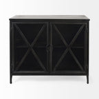 Poppy III Accent Cabinet with Glass Doors 69129 in Black