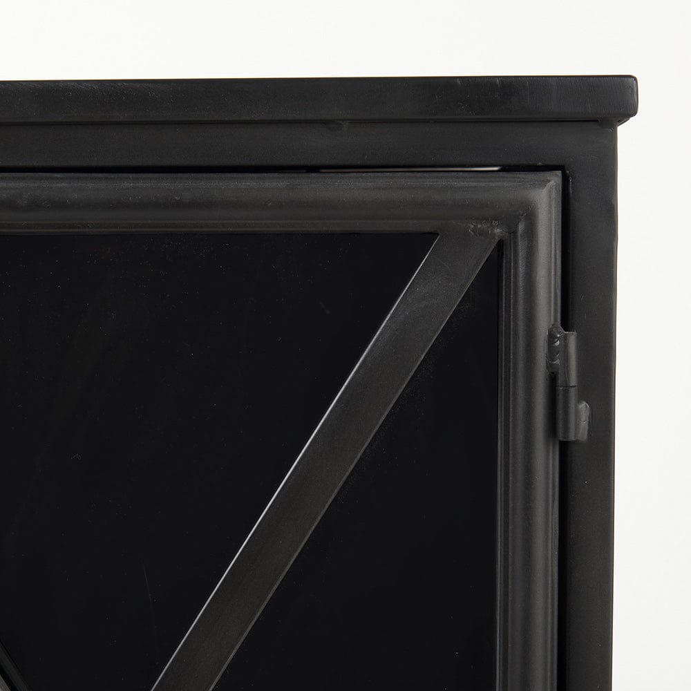 Poppy III Accent Cabinet with Glass Doors 69129 in Black