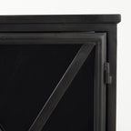 Poppy III Accent Cabinet with Glass Doors 69129 in Black