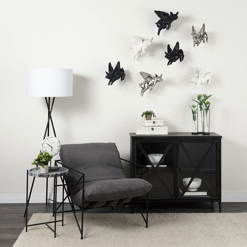 Poppy III Accent Cabinet with Glass Doors 69129 in Black
