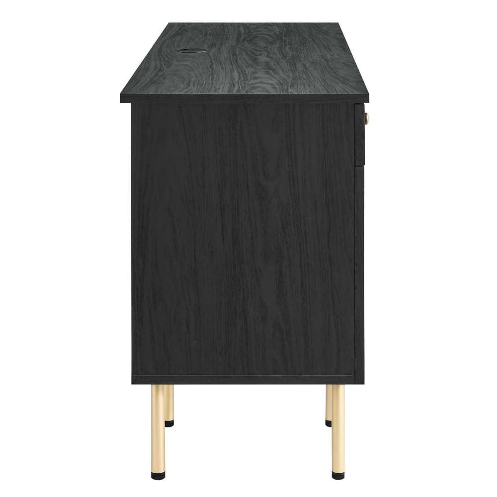 Chaucer Office Desk with Keyboard Tray in Black