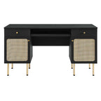 Chaucer Office Desk with Keyboard Tray in Black