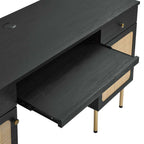 Chaucer Office Desk with Keyboard Tray in Black