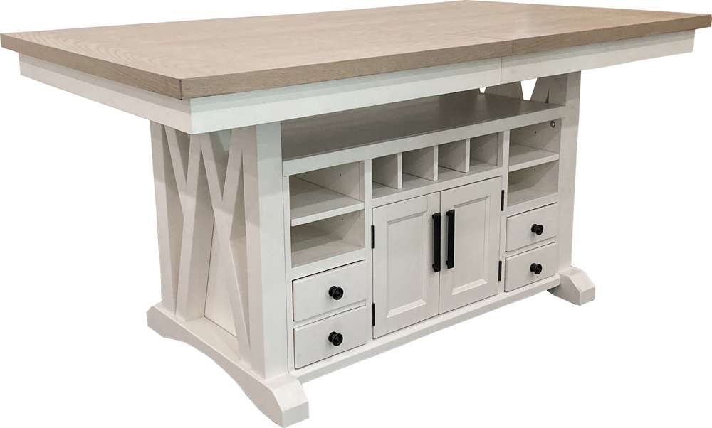 Americana Modern Dining 72in Island Table DAME#72CH-2-COT in Cotton