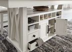 Americana Modern Dining 72in Island Table DAME#72CH-2-COT in Cotton
