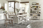 Americana Modern Dining 72in Island Table DAME#72CH-2-COT in Cotton
