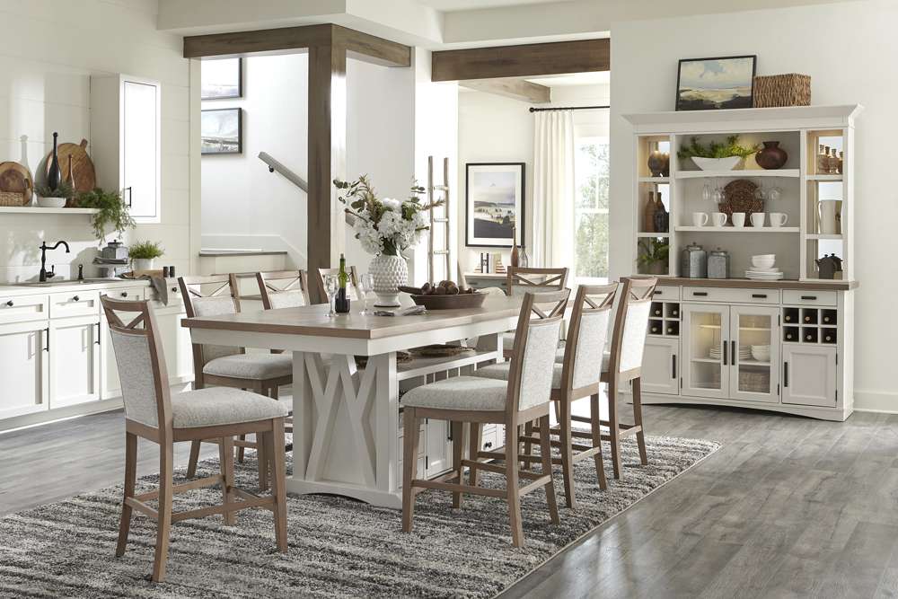 Americana Modern Dining 72in Island Table DAME#72CH-2-COT in Cotton
