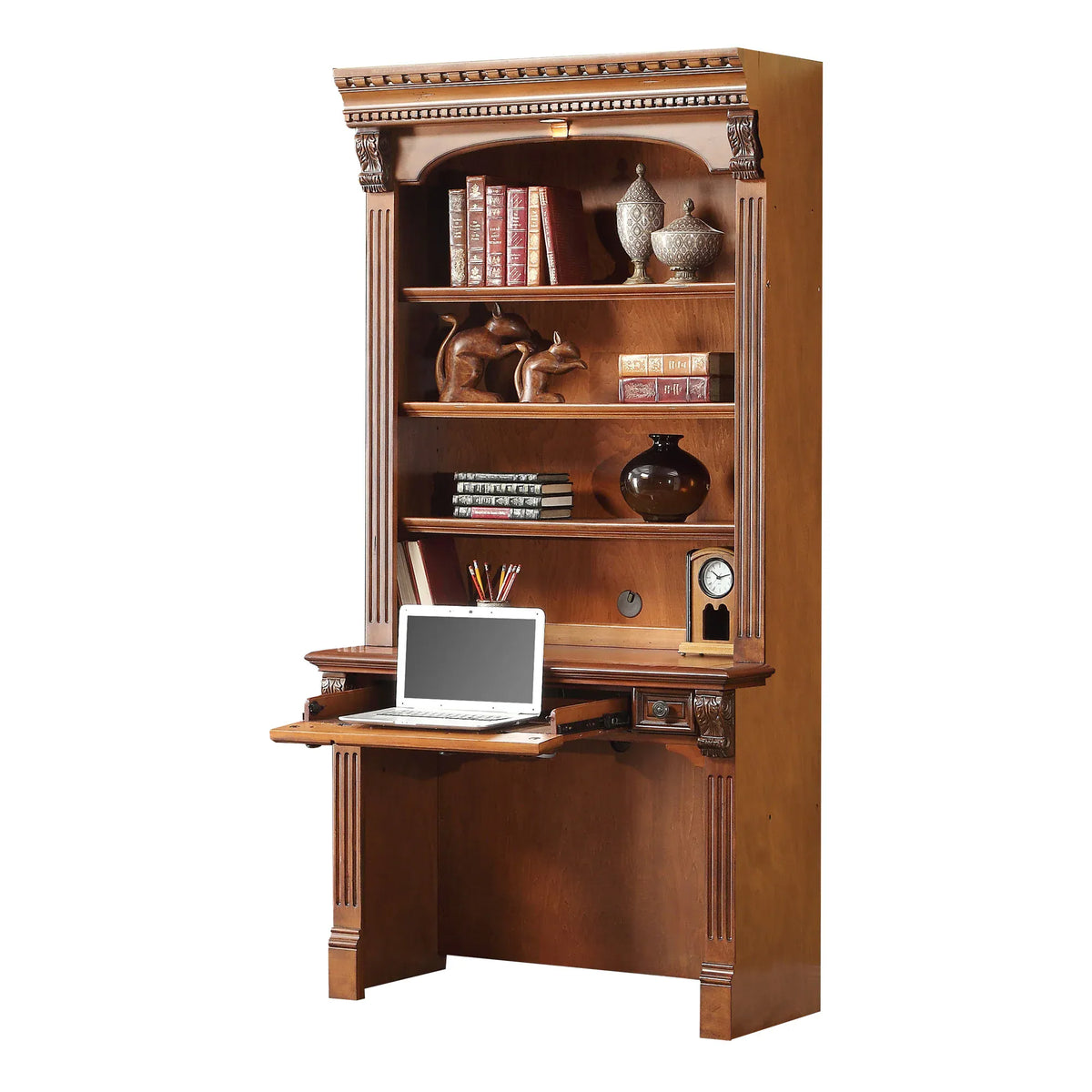 Parker House Huntington Two Piece Library Desk in Antique Vintage Pecan