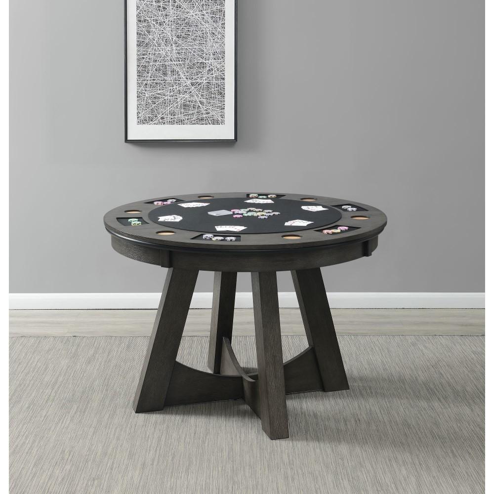 Picket House Furnishings Princeton Round Game Table in Gray