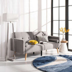 Murray Foldable Futon Sofa Bed with Pillow Dark Grey LVS2004A