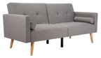 Murray Foldable Futon Sofa Bed with Pillow Dark Grey LVS2004A