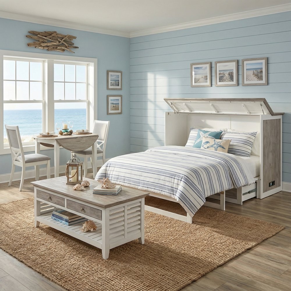 Islamorada Queen Cabinet Bed with Mattress Dapple Grey B233CABBED-DAPGREY
