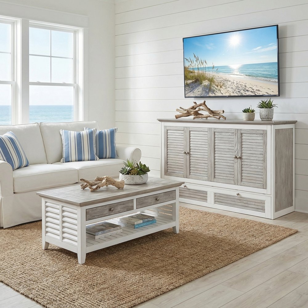 Islamorada Queen Cabinet Bed with Mattress Dapple Grey B233CABBED-DAPGREY