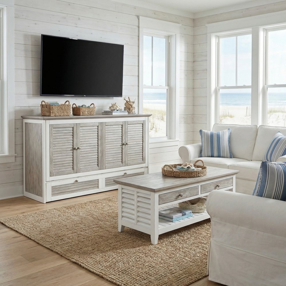 Islamorada Queen Cabinet Bed with Mattress Dapple Grey B233CABBED-DAPGREY
